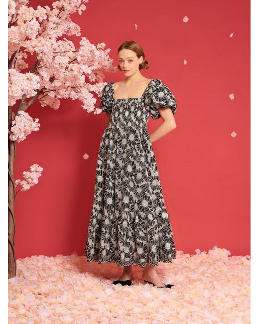 Sister Jane Red Dream Flower Haze Midi Dress