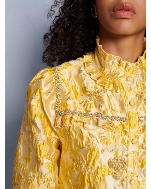 Sister Jane Yellow Dream Ochre Jacquard Blouse