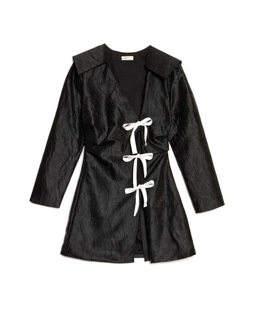 Sister Jane Black Ghospell Julie Wrap Mini Dress