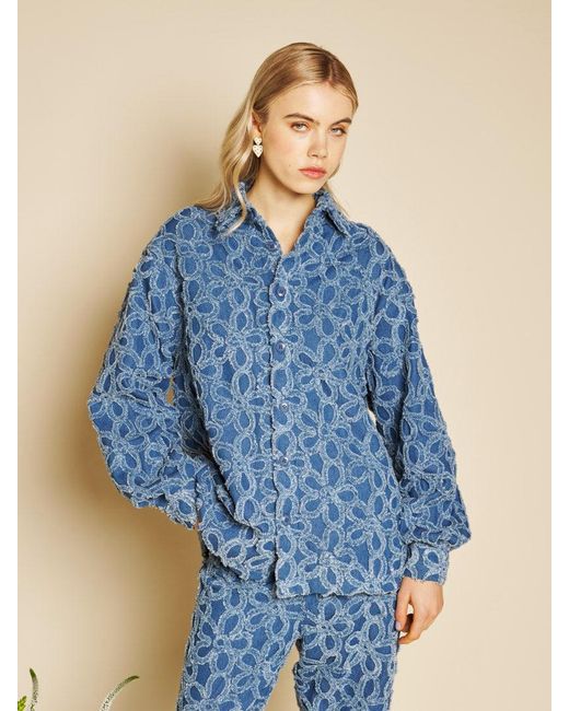 Sister Jane Blue Manon Fleur Denim Shirt