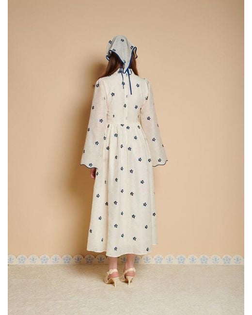 Sister Jane Natural Livia Embroidered Midi Dress