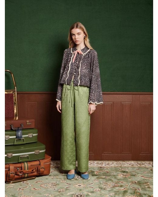 Sister Jane Green Lucas Jacquard Trousers