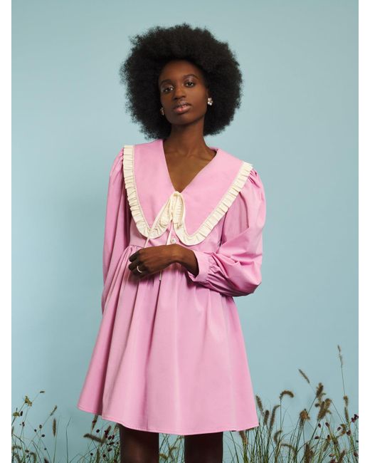 Sister Jane Farmyard Collar Mini Dress in Pink - Lyst