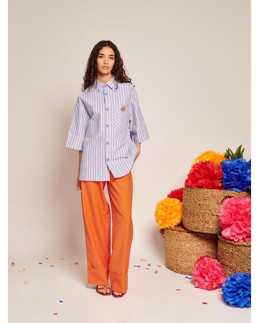 Sister Jane Blue Verano Boxy Striped Shirt
