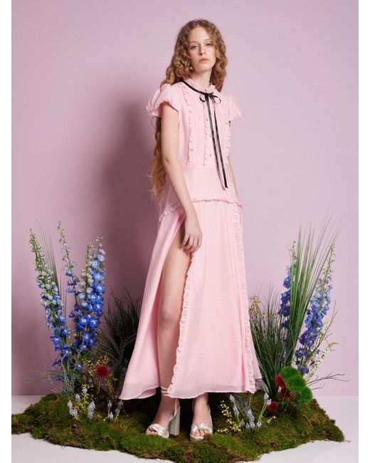 Sister Jane Pink Primrose Ruffle Maxi Dress