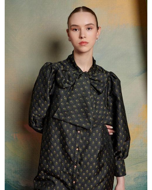 Sister Jane Green Ballad Jacquard Bow Dress