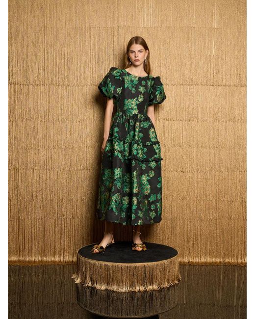 Sister Jane Dream Bonnie Jacquard Midi Dress in Green | Lyst