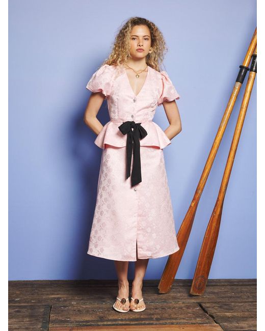 新品未使用タグ付きsister jane Gloss Jacquard Midi Sister Jane Hazel Jacquard Midi Dress in Blue | Lyst