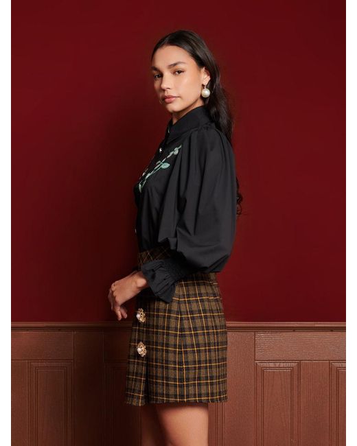 Sister Jane Red Dream Portrait Embroidery Shirt