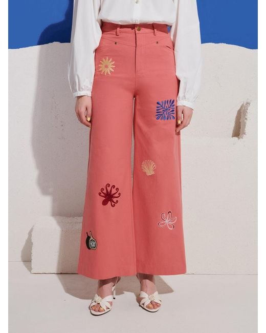 Sister Jane Pink Island Life Embroidered Jeans