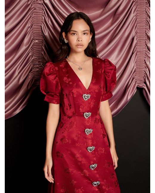 Sister Jane Red Carnival Hearts Midi Dress