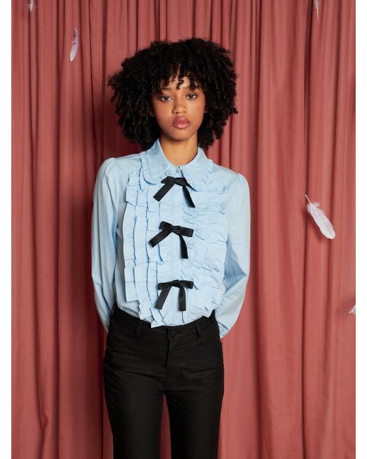 Sister Jane Red Arnell Bow Ruffle Shirt