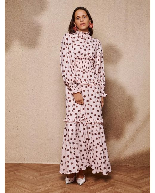 Sister Jane Pink Illume Spot Shirring Maxi Dress