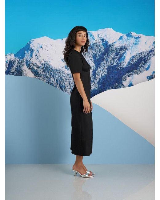 Sister Jane Blue Ghospell Anya Seamed Midi Dress