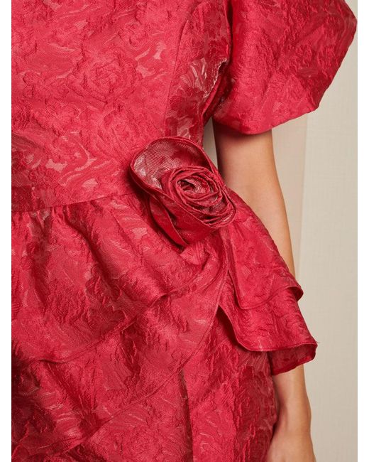 Sister Jane Red Dream Boudoir Jacquard Midi Dress