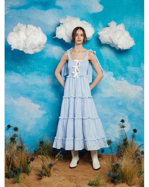 Sister Jane Blue Kansas Stripe Midi Dress