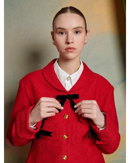 Sister Jane Red Poise Boucle Jacket