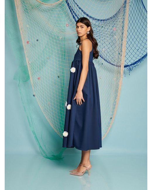Sister Jane Blue Dream River Flower Midi Dress