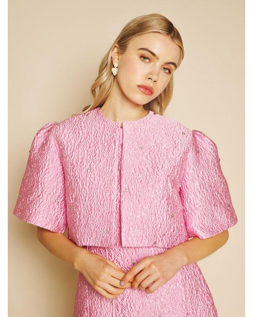 Sister Jane Pink Céleste Gem Jacquard Jacket