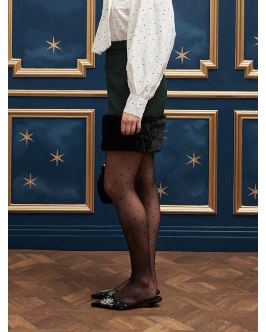 Sister Jane Blue Fortune Faux Fur Mini Skirt