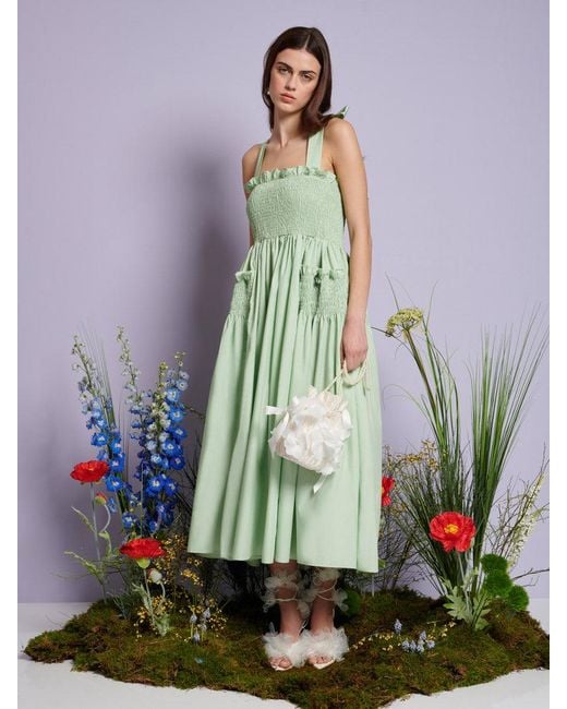 Sister Jane Green Dream Grassland Cross Straps Midi Dress