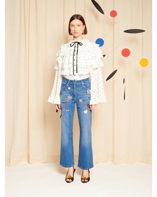 Sister Jane Blue Dream Perle Ruffle Blouse