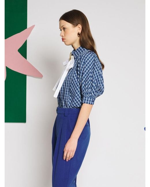 Sister Jane Blue Celeste Check Blouse