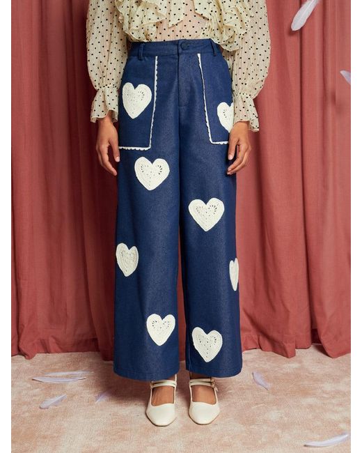 Sister Jane Blue Heart To Heart Trousers