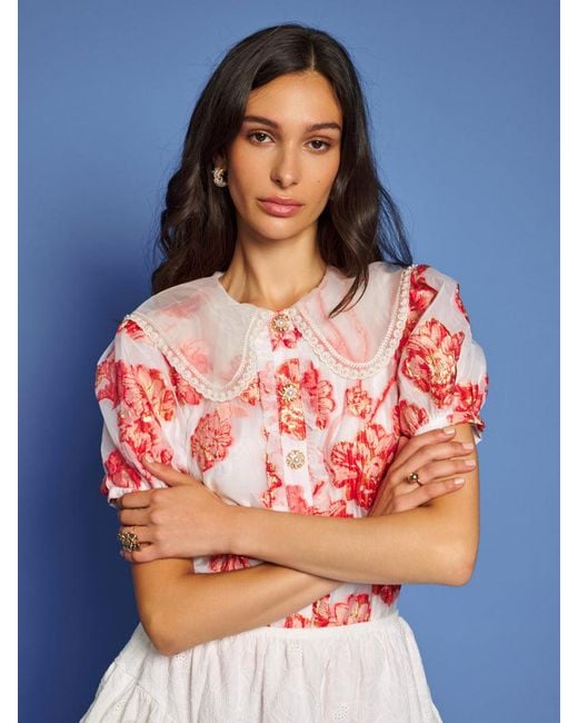 Sister Jane Blue Dream Willa Jacquard Blouse