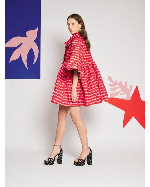 Sister Jane Red Clara Cherry Jacquard Mini Dress