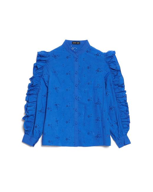 Sister Jane Blue Meadow Sage Ruffle Blouse