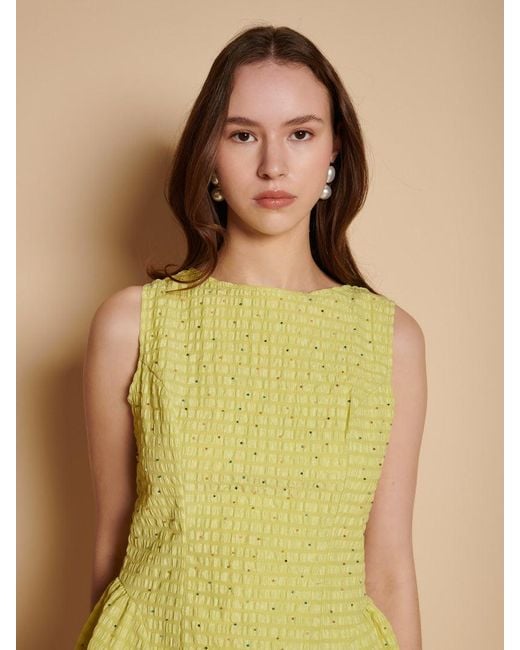 Sister Jane Yellow Ronja Bead Mini Dress