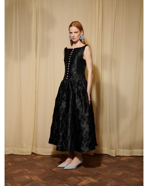 Sister Jane Black Dream Optimist's Jacquard Maxi Dress