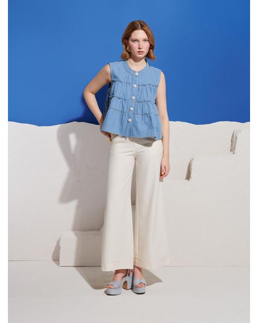 Sister Jane Blue Kasos Denim Top