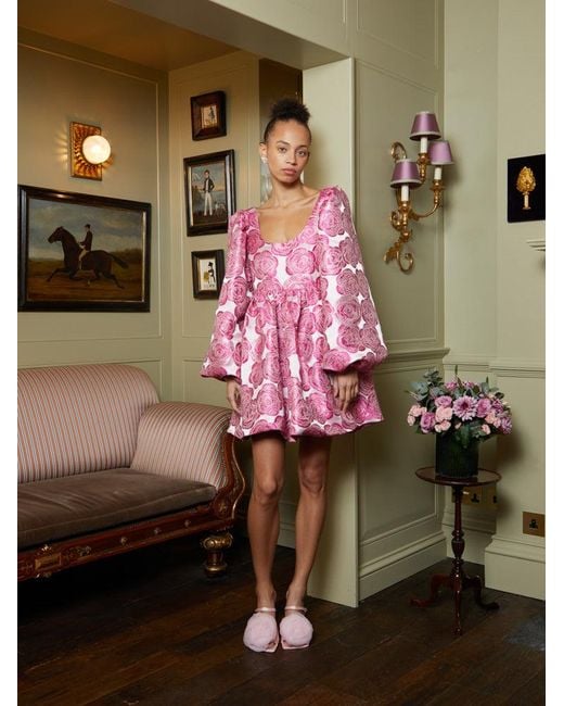 Sister Jane Rose Jacquard Mini Dress in Pink | Lyst