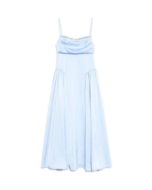 Sister Jane Blue Dream Ciel Satin Midi Dress