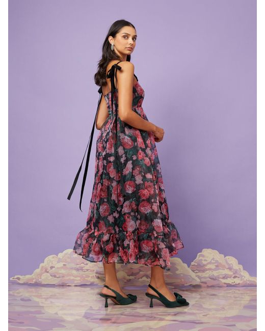 Sister Jane Tania Floral Organza Dress in Purple | Lyst 