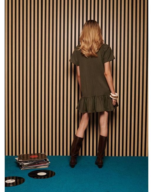 Sister Jane Brown Ghospell Bettie Pinstripe Mini Dress