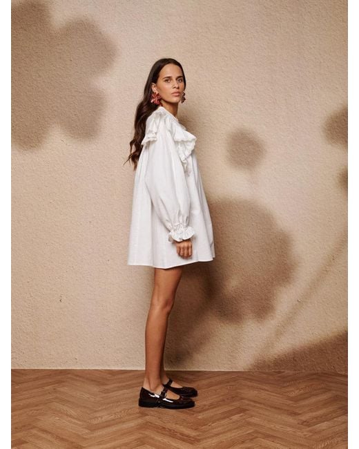 Sister Jane White Sol Seeker Ruffle Mini Dress