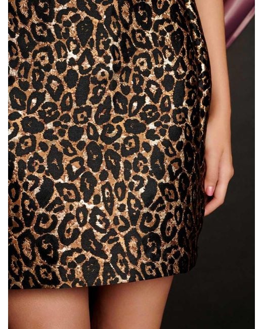 Sister Jane Multicolor Cherie Leopard Jacquard Mini Dress