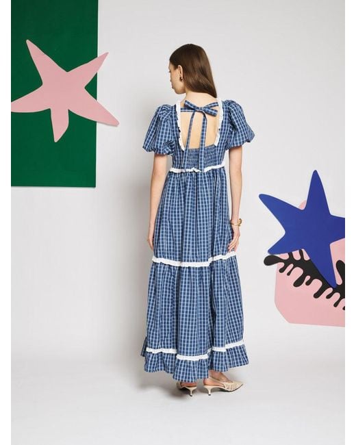 Sister Jane Blue Celeste Check Maxi Dress
