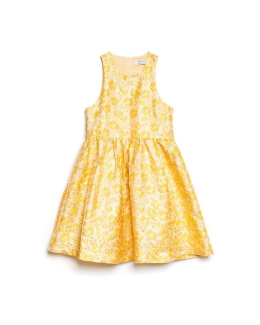 Sister Jane Yellow Dream Shimmer Jacquard Mini Dress