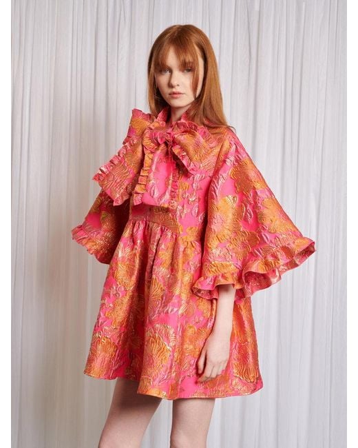 Sister Jane Zinnia Jacquard Mini Dress in Red | Lyst