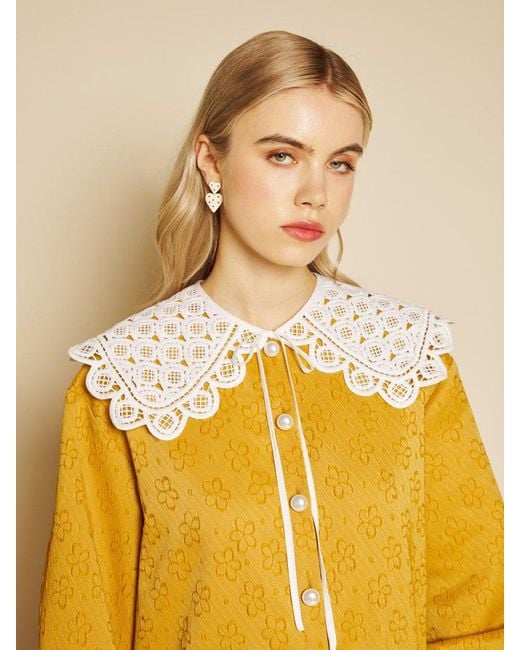 Sister Jane Yellow Jaune Jacquard Mini Dress