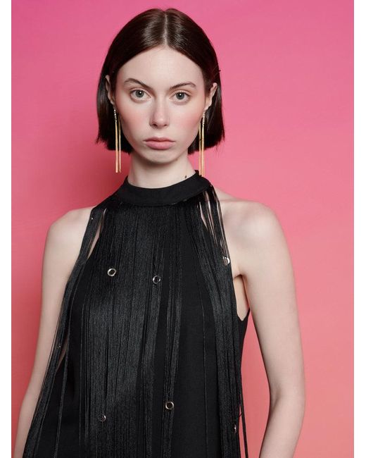 Sister Jane Pink Ghospell Frida Fringe Mini Dress