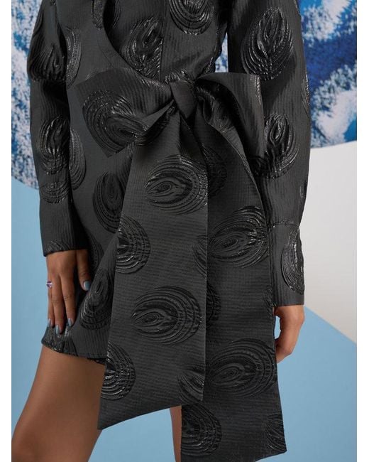 Sister Jane Blue Ghospell Domino Jacquard Wrap Dress