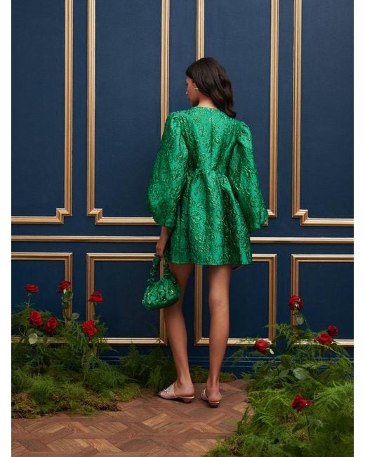 Sister Jane Dream Storybook Jacquard Mini Dress in Green | Lyst