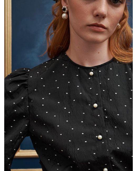 Sister Jane Blue Waltz Sequin Collar Blouse