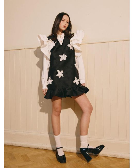 Sister Jane Glow Flora Mini Dress in Black | Lyst