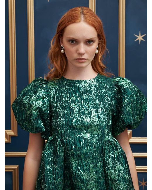 Sister Jane Potion Jacquard Mini Dress in Green | Lyst